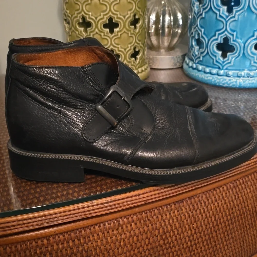 Carlo Morandi Vintage Men's Black Leather Buckle Shoes Size 9.5